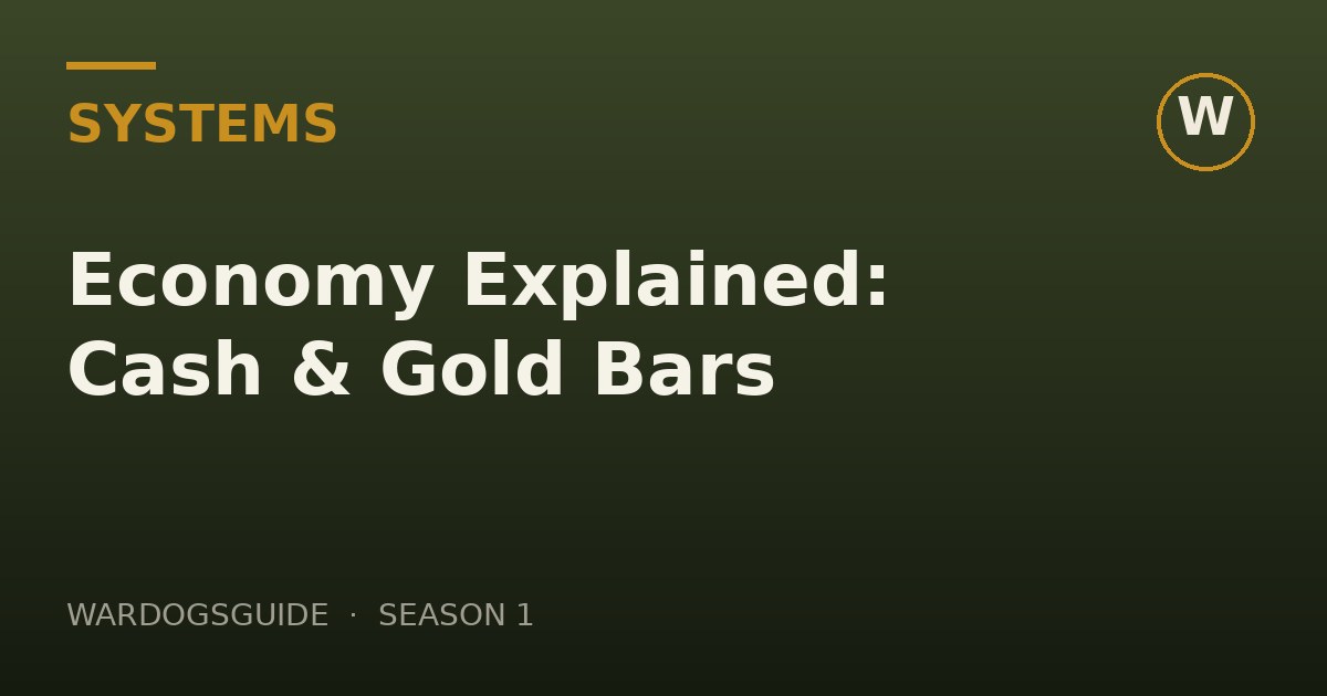 Diagram of the WARDOGS cash economy: earn, spend and seasonal conversion
